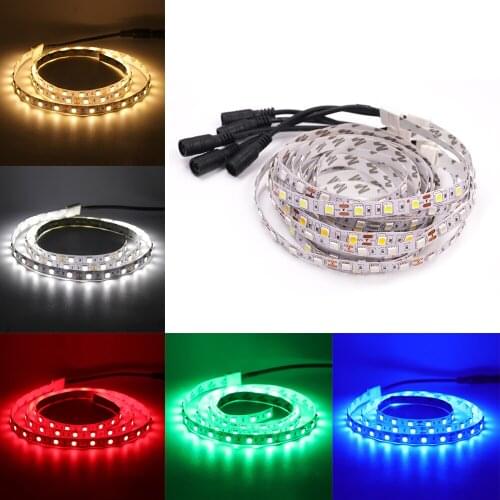 SMD 5050 LED Strip Light Flexible Tape DC 12V 60Leds/m Waterproof Ribbon Diode 1m 2m 3m 4m 5m Super bright Led Stripe Rope Light