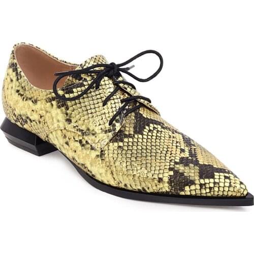 2020 new arrival women pumps spring summer pointed toe single shoes lace up snake fashion dress shoes ladies office shoes 34-46
