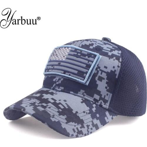 [YARBUU] High Quality USA Flag Camouflage Baseball Cap For Men Snapback Hat American Flag Paste baseball cap Bone Trucker Gorras