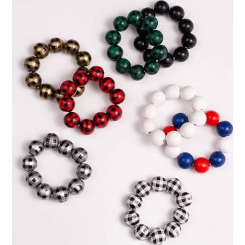 10pcs Color wooden beads napkin ring handmade napkin buckle European and American pastoral home decoration