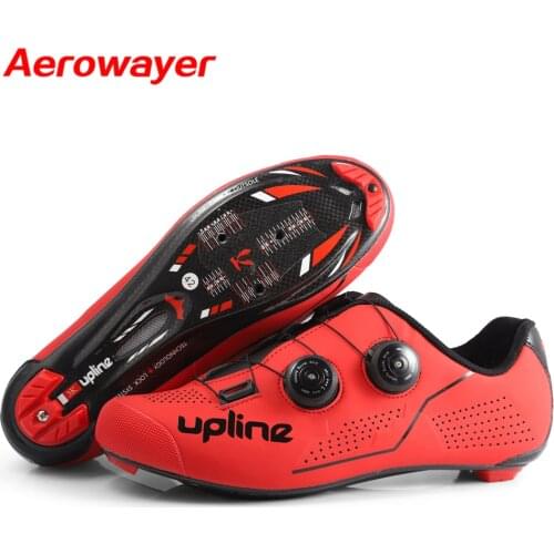 2020 upline carbon road cycling shoes men road bike shoes ultralight bicycle sneakers self-locking professional breathable red