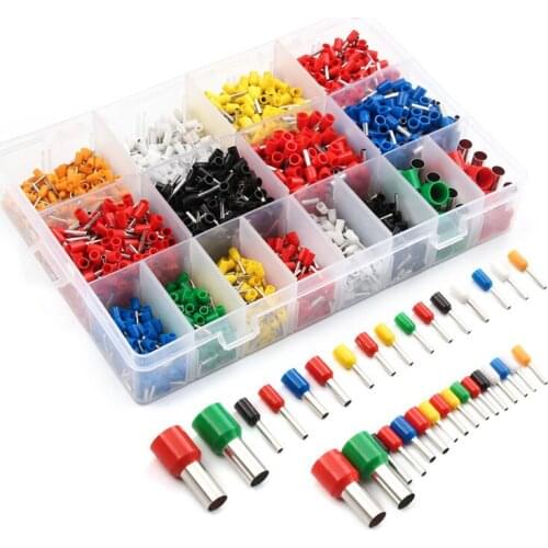 2120 PCS Electric Wire Crimp Connectors Ferrules Kit Insulated Cord Pin End Terminals Assorted set For 22-5 AWG
