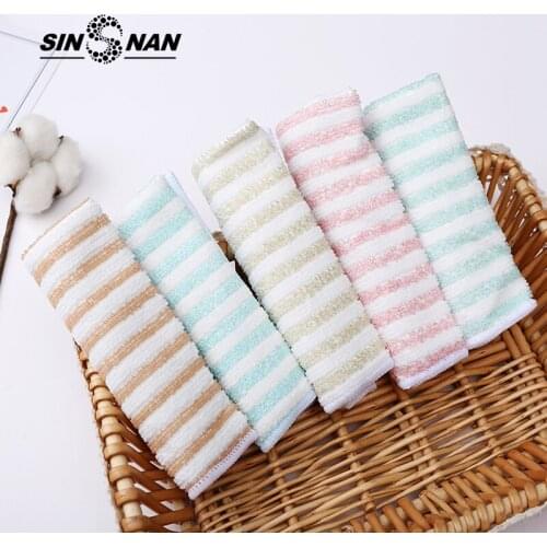5PCS Color Strip Microfiber Washing WindowS Kitchen Towel Absorbent Dishcloth Towels Glass/Floor/Car Bowl Cloth Cheap Rag