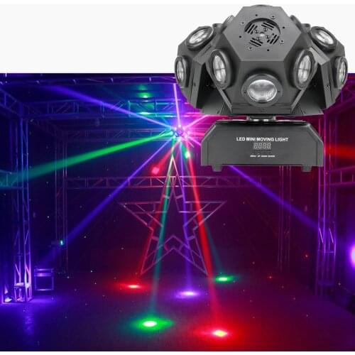 Fast Shipping 18pcs RGBW 4in1 LED Beam Moving Head Light with DMX RGB Laser Effects Stage Lighting DJ Disco 3 Heads Lights