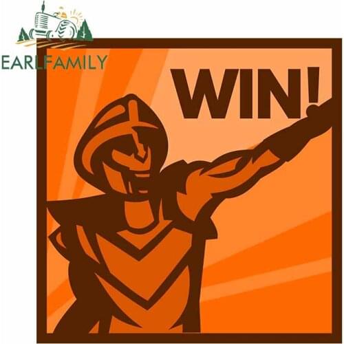 EARLFAMILY 13cm x 12.7cm for Win Poster Trunk Car Stickers Personality Windshield Decal Waterproof Anime Motorcycle Decoration