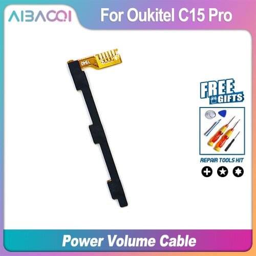 AiBaoQi New Original Power On/Off+Volume FPC Key Up/Down Button Flex Cable FPC For Oukitel C15 Pro/C15Pro Phone