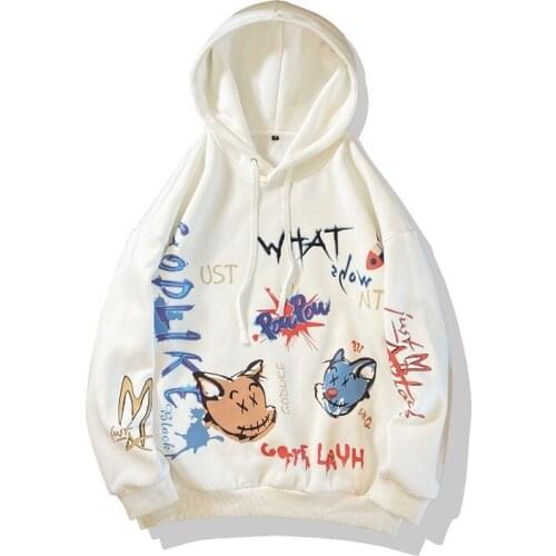 Teenager Autumn Trend Japanese Harajuku Streetwear Men hip-hop Hooded Loose Plus size Punk Xlothes Graphic Swag Couple Hoodie