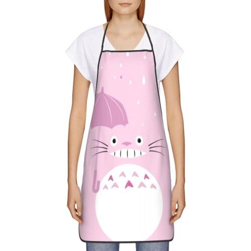Totoros Lovely Cat Kitchen oil resistant wreath Anime Manga Chibi kitchen aprons women Man For restaurants 72*52cm