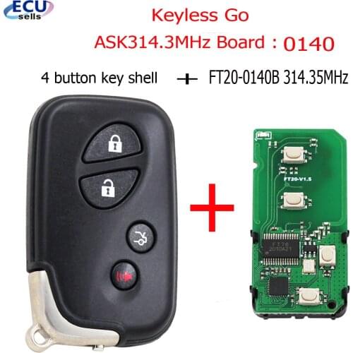 Lonsdor Keyless Go 4 Buttons Smart Remote ASK314.3MHz 0140 For Lexus ES350 IS250 IS350 GS300-600H 200-2009