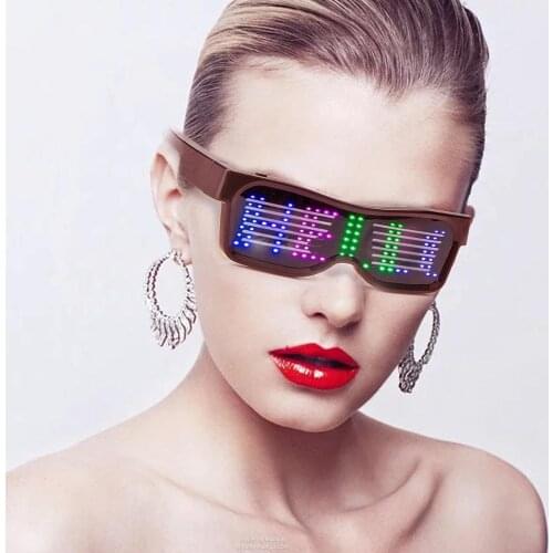 Magic Bluetooth Flashing Led Party Glasses APP Control Luminous Glasses DIY Edit DJ Holiday Party Birthday Childrens Toy Gift