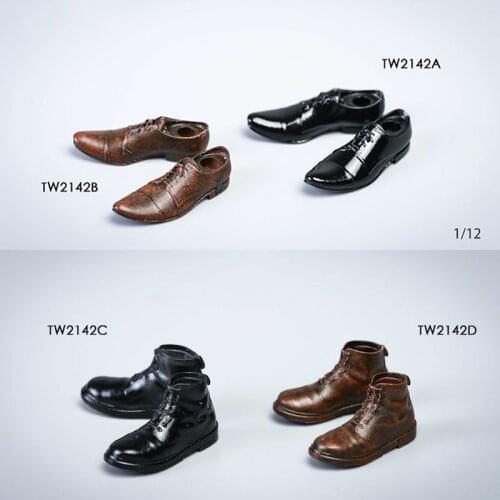 TWTOYS TW2142 1/12 Male Leather Shoes Boots Model Clothes Accessories Fit 6'' CF Action Figure Body