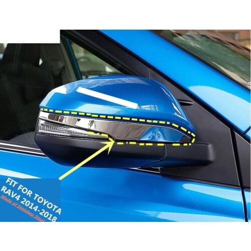 Stainless Steel Side Door Mirrors Rearview Stripe Cover Trim Kit 2 pcs/set For TOYOTA RAV4 RAV 4 2014 2015 2016 2017 2018