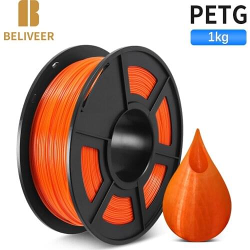 PETG Filament 3D Printer DIY Gift Material 1.75MM 1KG 3D Printing Consumable Material With Spool Industry Pieces BELIVEER 3D