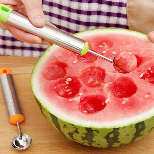 NEW Stainless Steel Watermelon Slicer Fruit Knife Cutter and Ice Cream Melon Scoop Spoon Kitchen Tools