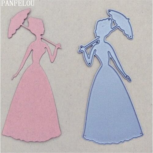 PANFELOU Easter The Umbrellas female Scrapbooking DIY album cards paper die metal craft stencils punch cuts dies cutting