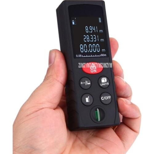 D80 80M Handheld Rangefinder Laser Distance Meter Digital Laser Range Finder Laser Tape Meter Area/Volume Measure Ruler Tool