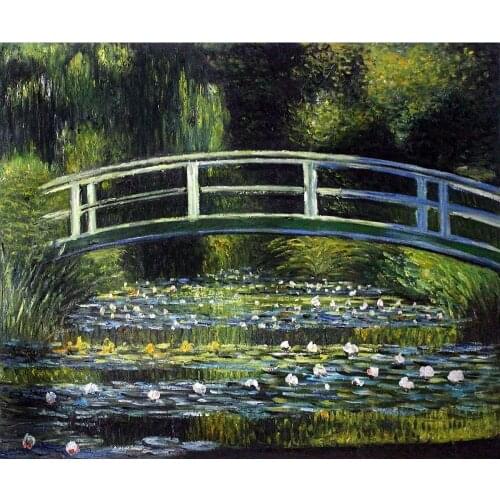 Hand Painted Oil paintings Claude Monet Canvas art Japanese Bridge High quality home decor