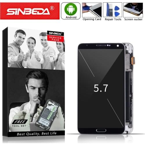 Super AMOLED 5.7"For SAMSUNG Galaxy Note 3 N9000 N900A N9005 N9006 LCD Display Touch Screen with Frame For Samsung Note3 Display