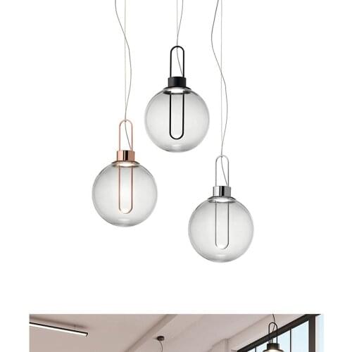 LED Postmodern Iron Glass Bubbles White Gold Black Silver Chandelier Lighting Suspension Luminaire Lampen For Dinning Room