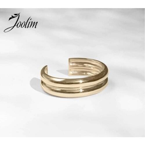 Joolim High End PVD Plated Double-layer Cuff Bracelet Design Jewelry