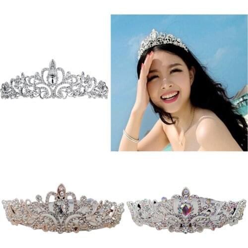 Pearl Crown Bride Wedding Tiara Princess Jewelry Women Luxury Queen Decoration