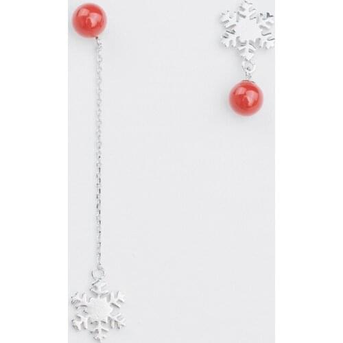 Asymmetry Snowflake Sweet 925 Sterling Silver Not Allergy Literary Temperament Personality Fashion Female Dangle Earrings SEA268
