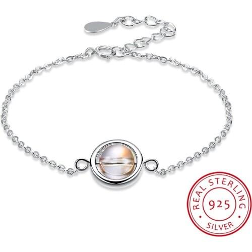 LEKANI Original Crystals 925 Sterling Silver Ball Charm Bracelet Bangles Beads Accessories For Women Fine Jewelry