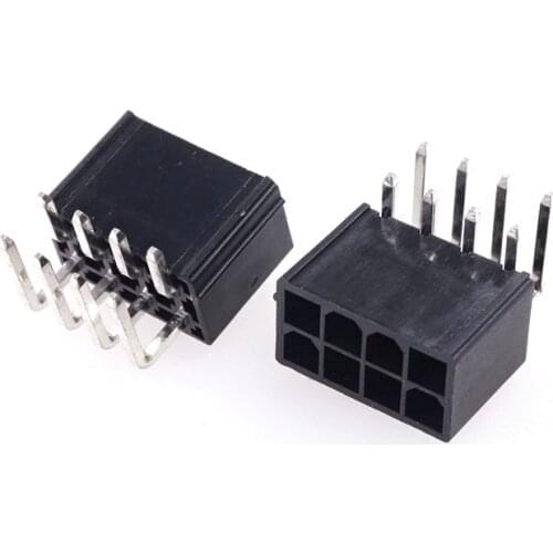 10 pcs 4.20 mm 8 Pin Header Male Pin Wafer Right Angle PCB Through Hole for PC computer ATX CPU Power connector 8 Positions