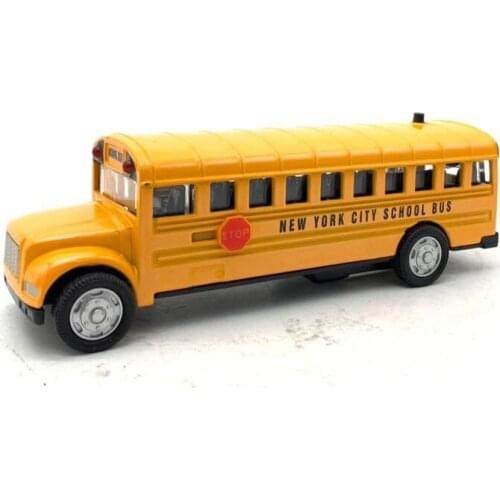 12.7cm Alloy School Bus Acoustooptic Toys Model Car Light Sounds Collection Ornaments Gifts for Children