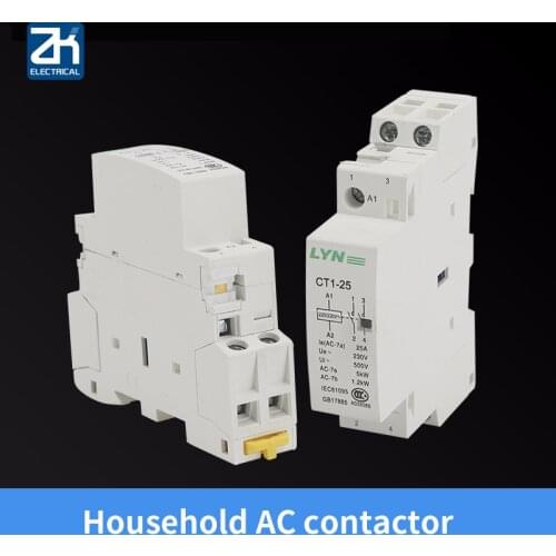 2P 16A 25A 1NC 1NO 220V 230V 50/60HZ Din Rail Household Ac Contactor One Normal Open One Normal Close for Home Hotel Resturant