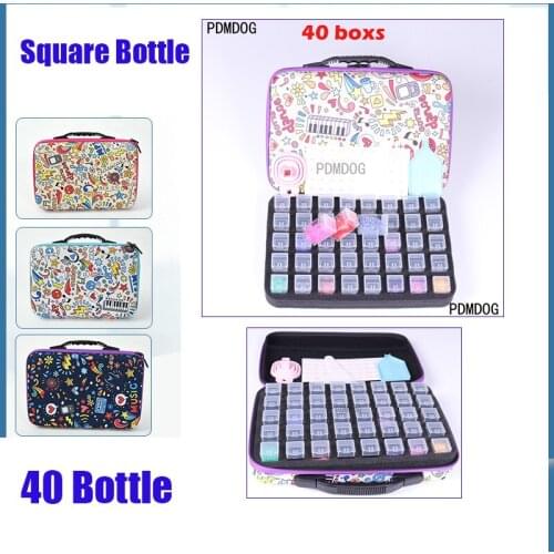 40 Big Bottles Diamond Painting Cross Stitch Accessories Tool Box Container Diamond Cartoon Storage Bag Case Embroidery Mosaic