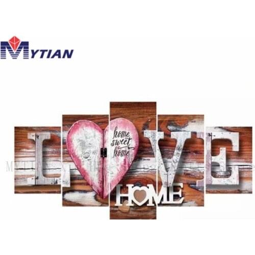 5D DIY Diamond Painting,Home Sweet Home,Love,Full Round Square Drill Multi-Picture Combination Diamond Embroidery Set Wall Arts