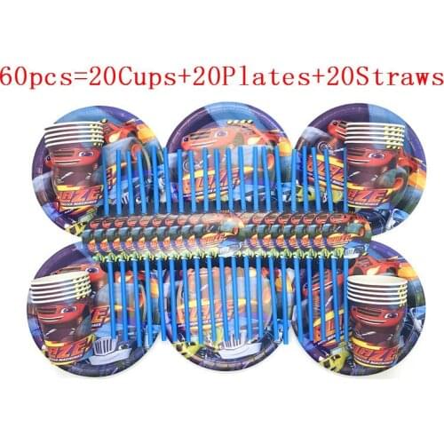 Blaze and the Monster Machines Birthday Party Sets Decorations Paper Cup Straws Baby Shower Kids Boy Children Day Party Supplies