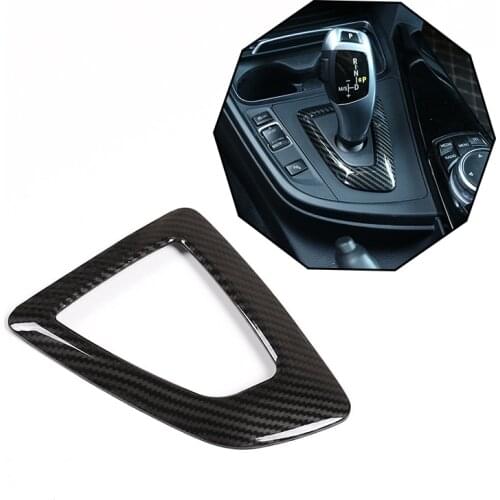 Car Accessorie Interior Gear Shift Frame Trim Left Hand Drive For BMW F20 F30 F32 F33 F34 F36 1 3 4 Series Carbon Fiber Black