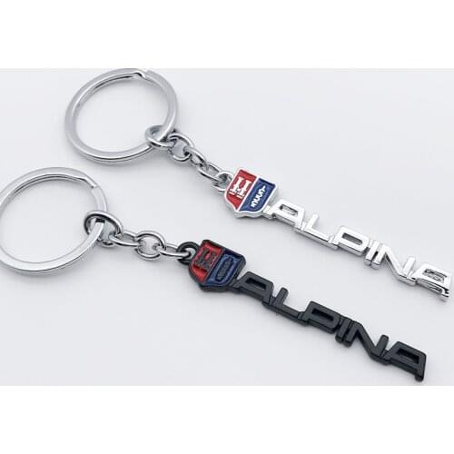 Car KeyChain For ALPINA Metal Emblem Black Red Badge KeyRing RACING For BMW E92 E93 F10 E90 GS1200 E65 E30 E46 Auto Accessories
