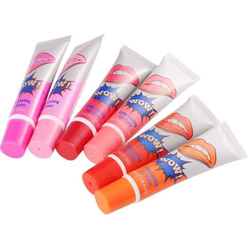6 Colors Amazing Moisturizer Lip Gloss Waterproof Makeup Lip Stick Long Lasting Liquid Lipstick Tint Tear Pull Lipgloss