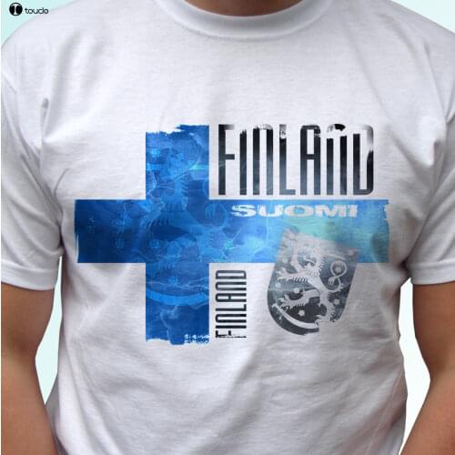 O Neck Brand Clothing Cotton Finland Flag Design White T Shirt Top Modern Tee - Mens Womens Kids Baby Sizesmens T Shirts