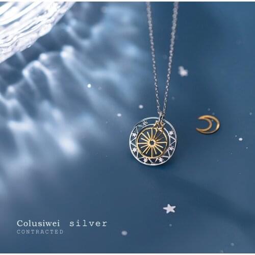 Colusiwei Vintage 925 Sterling Silver Burning Sun Star Shape Pendant Necklaces Pendant for Women Silver Jewelry Making 2020 NEW