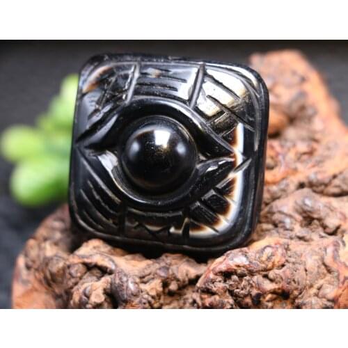 Energy Tibetan Onyx OM Word Scultrual Totem Heaven Eye Pendant Amulet Carving LS LKbrother Sauces Top Quality