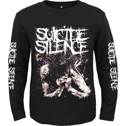 8 designs Suicide Silence band Punk Rock rocker men women full long sleeves shirt heavy metal black tee fitness Singer