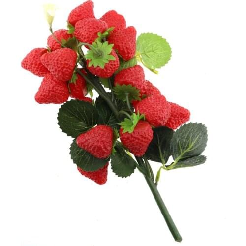 Gresorth Fake Fruit Bunch Decoration Artificial Strawberry Lifelike Food Home Kitchen Shop Party Christmas Display