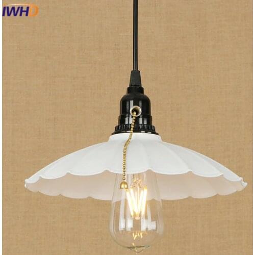 IWHD Vintage Loft LED Pendant Lamp Industrial RH Pendant Light Droplight Colorful Hanglamp Fixtures For Home Lighting Luminaire