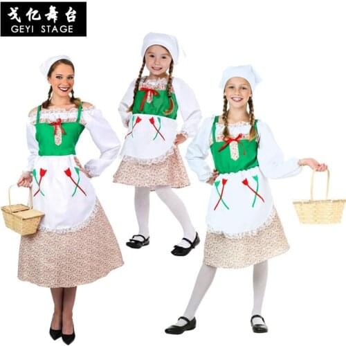 Halloween Parent-child Stage Performance Costume COS German Girl World National Costume Maid Maid Costume