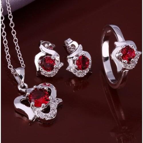LKNSPCS655 925 sterling silver jewelry set, fashion jewelry set Earring 494 Necklace 518 Ring 382-8 /dhkalyra dtcamkja
