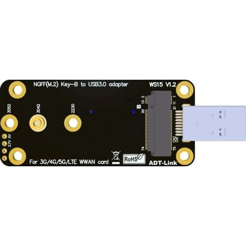 M.2 for NGFF to USB 3.0 Adapter Card with Dual SIM Card Slots For 3G/4G/5G LTE 3042 3052 WWAN Card USB3.0 To M.2 Riser Card