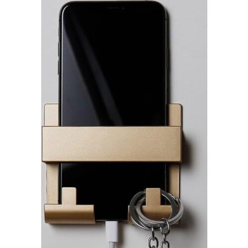 Multifunctional Phone Charging Bracket Paste Style Colorful Keyring Wall Hook Storage Hanger Cradle Holder Phone Accessories