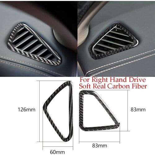 Soft Real Carbon Fiber Dashboard Air Vent Outlet Cover For BMW X5 F15 X6 F16 2014-2018
