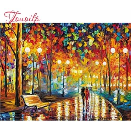 Kit point de croix bricolage diamant broderie amoureux sous la pluie carré complet/rond diamant peinture mosaïque décor à la mai