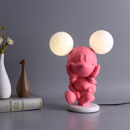 Cartoon Mouse Resin Table Lamps Nordic Childrens Room Boy Girl Bedroom Lamp Princess Baby Room Cute Art Decoration Table Lights