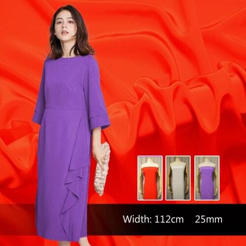 Natural solid color mulberry silk crepe de chine fabric cloth 112cm width 24 mm soft shirt clothing bedding fabric for dress